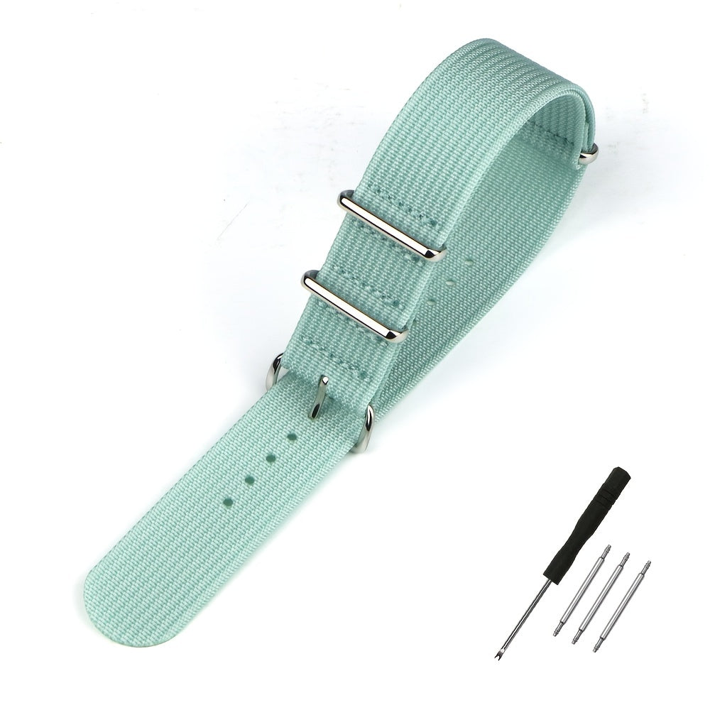 18mm 20mm 22mm Ribbed Nylon Watch Strap, Braid Ballistic Fabric Watch Band Accessory