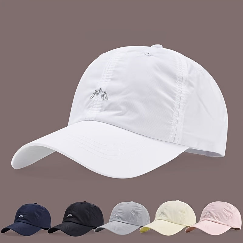 Breathable Unisex Baseball Cap with Quick-Dry Technology, Sun Protection, Adjustable Fit, and Embroidery Detail - Hand Washable.