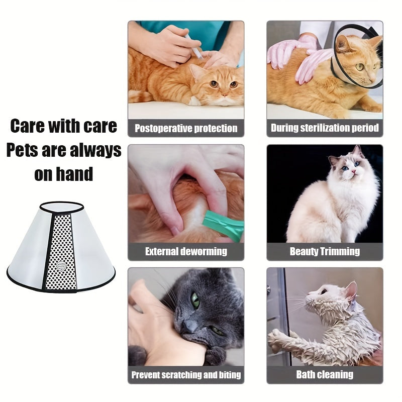 Pet protective cone made of PP material for dog grooming, bath, and cat safety. Ideal for veterinary use.