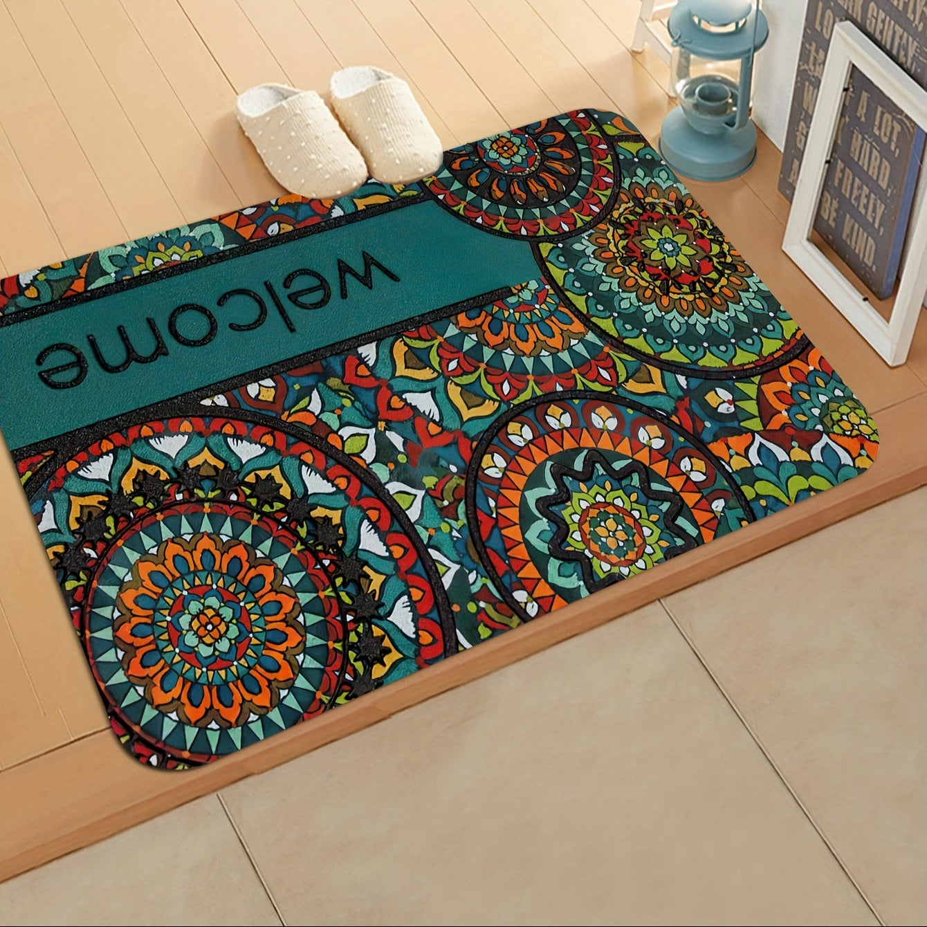 Bohemian Stylish Doormat - Add a touch of retro charm to your home decor with this machine washable rug. Perfect for the bedroom, living room, reading room, or as bedside accessories.