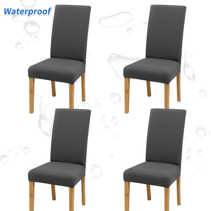 4-6pcs Stretch Milk Fiber Chair Covers with Water-Resistant Elastic Bands, Machine Washable, 92% Polyester 8% Spandex Fabric, 140-160g Weight. Ideal for Home and Restaurant Decoration.