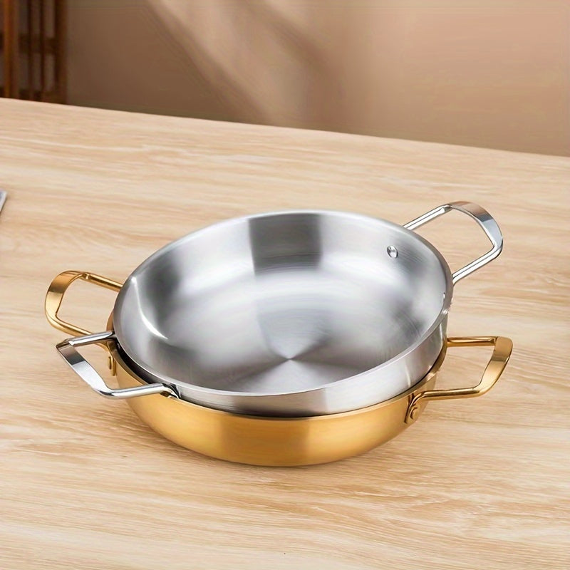 Set of 6 Stainless Steel Seafood Pots with Handles for Cooking Noodle Soup, Perfect for Italian and Korean Ramen as well as Instant Noodles. Available in sizes 18cm, 20cm, 22cm, 24cm, 26cm, and 28cm.