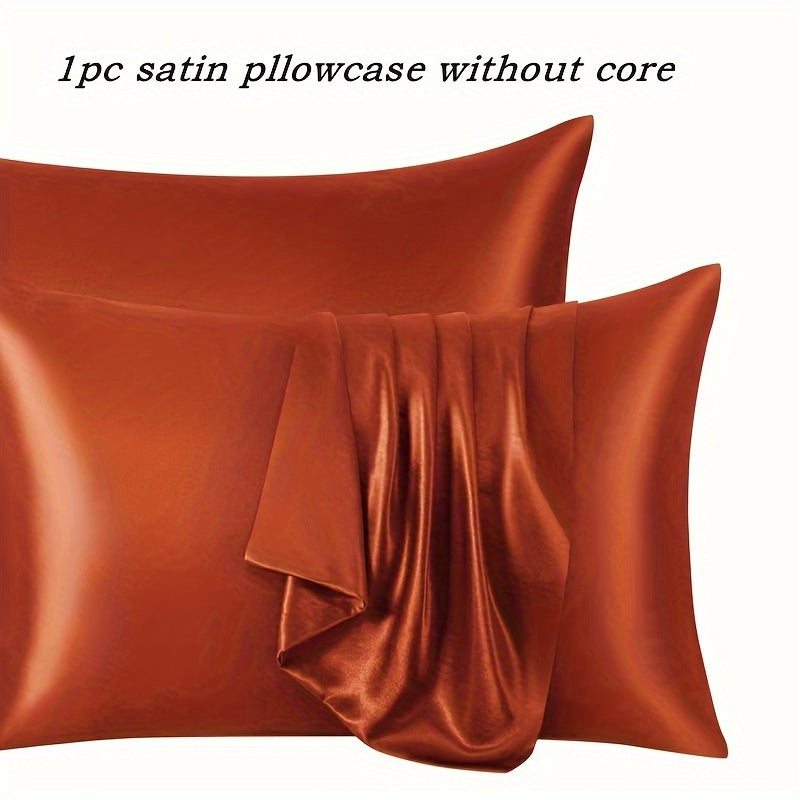 Satin Pillowcase in Queen Size, Envelope Closure for Silky Softness, Cooling Breathable Polyester Fabric, Machine Washable, Features Active Printing and Woven Craftsmanship, Lightweight at 80-85g Square Weight.