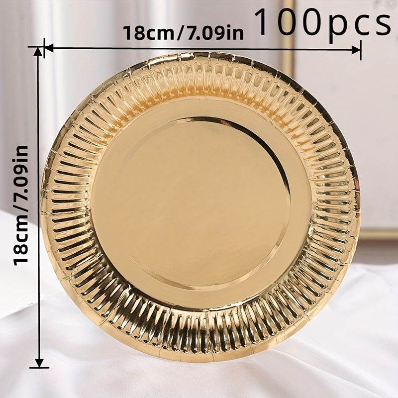 100 high-quality paper plates suitable for birthday cakes, baking dishes, cake stands, and party supplies