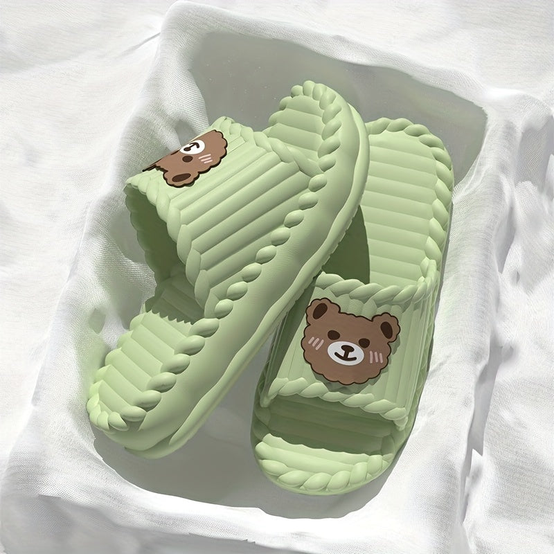 Women's Summer EVA Sandals with Adorable Bear Cartoon Slides