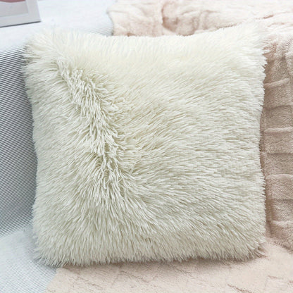 Bohemian-style plush throw pillow cover for sofa or bed in gray, white, and turquoise. Features zip closure, soft polyester material. Hand wash recommended.