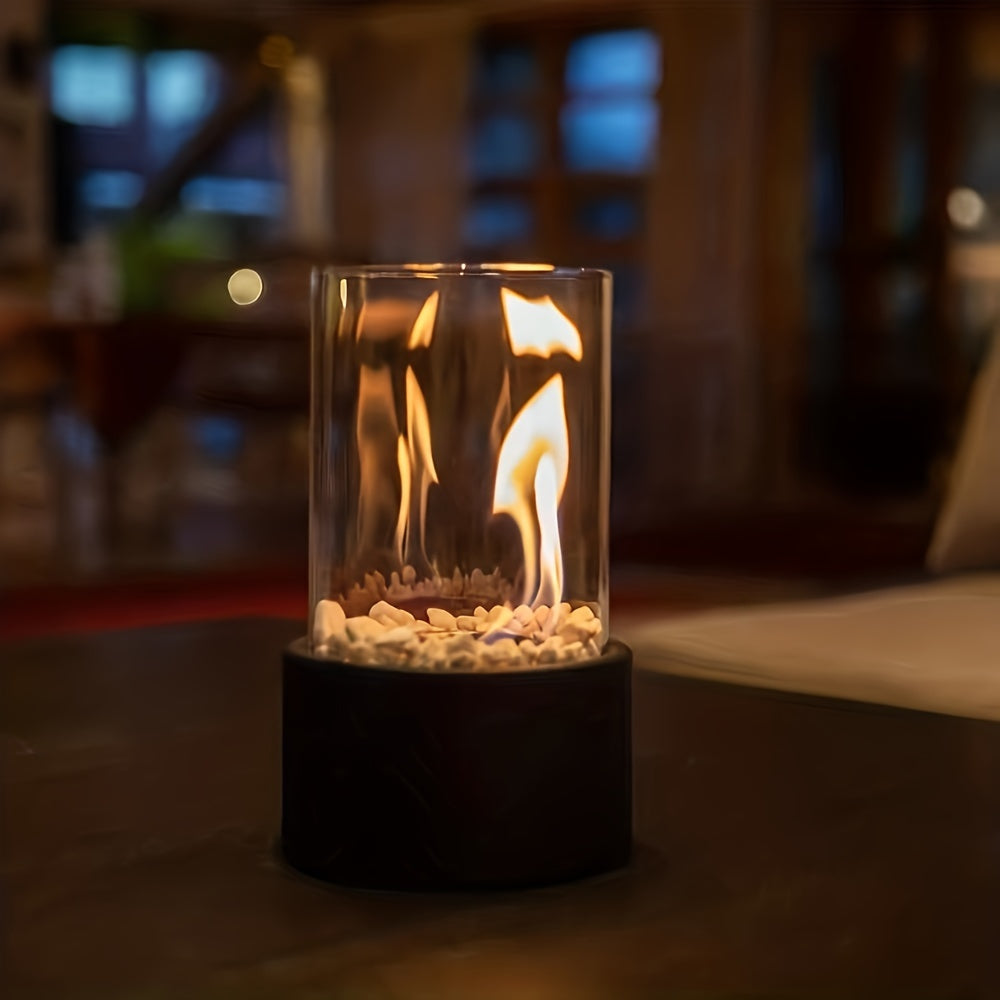 One piece of the Desktop Alcohol Fireplace Light is a portable outdoor metal fireplace light. This indoor stainless steel small portable heating stove features a round glass design, creating a cozy patio atmosphere fireplace that is perfect for home