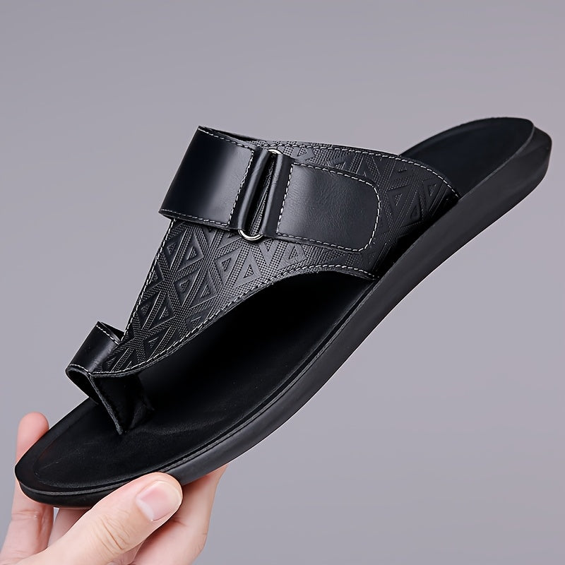 Men's bejeweled casual slides with adjustable strap, perfect for summer comfort and streetwear style. Made of lightweight PU material, suitable for everyday wear or lounging at home.