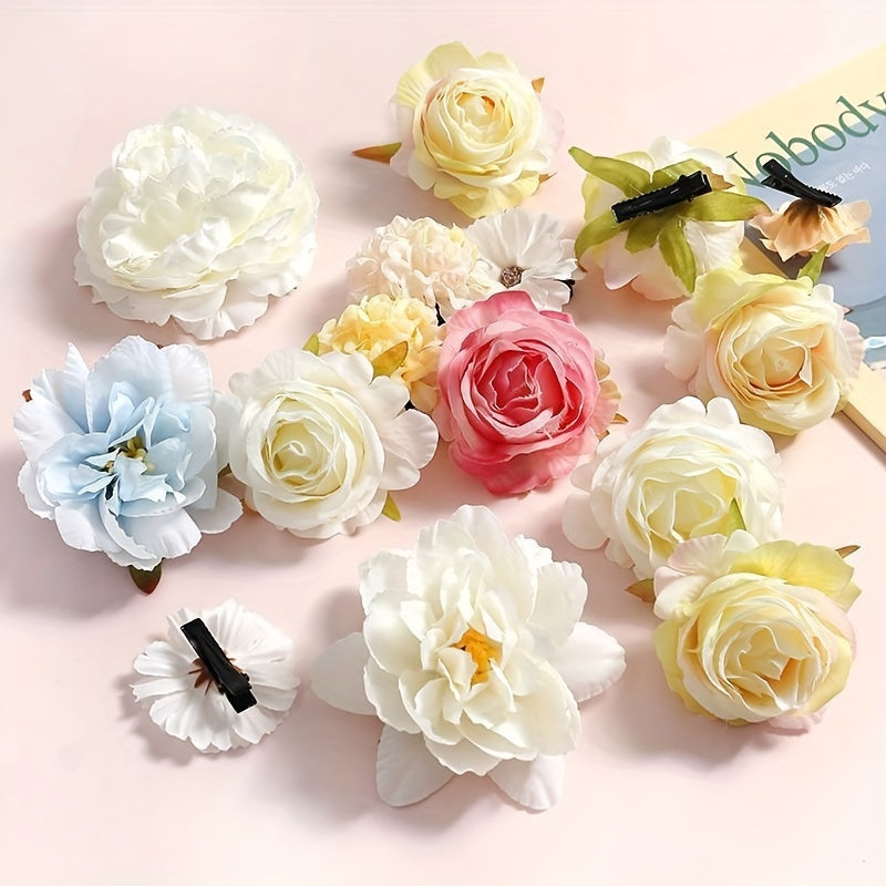 1 pack of silk rose flower heads for home decor, weddings, and DIY crafts - ideal for garlands and gift accessories.