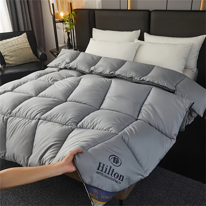 Luxurious Hilton-style comforter with ultra-soft, thick, all-season quilt designed for hotel bedrooms and gifts.