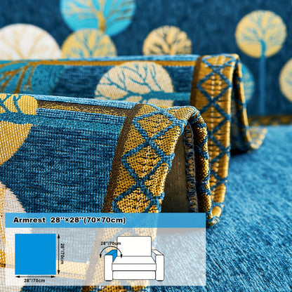 Bohemian Chenille Sofa Slipcover with Geometric Embroidery and Pet-Friendly Fabric for Home Decor.