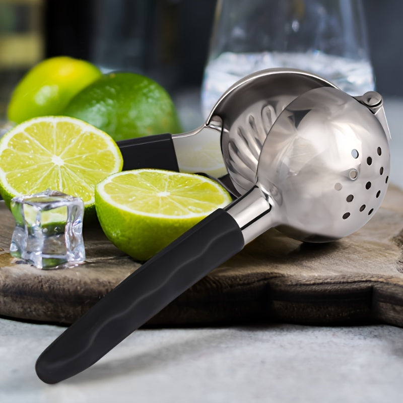 Durable Stainless Steel Manual Citrus Juicer - Robust Lemon Squeezer with Spacious Bowl & Secure Non-Slip Handle for Effortless Juicing Without Seeds