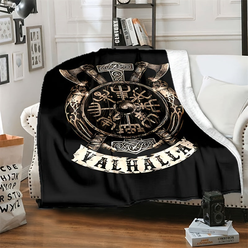 Stay warm and cozy with our 1pc Flanged Blanket featuring a retro Viking logo print. This comfortable and plush blanket is perfect for camping, sofa, bed, couch, and office use. It makes a great gift for all seasons.