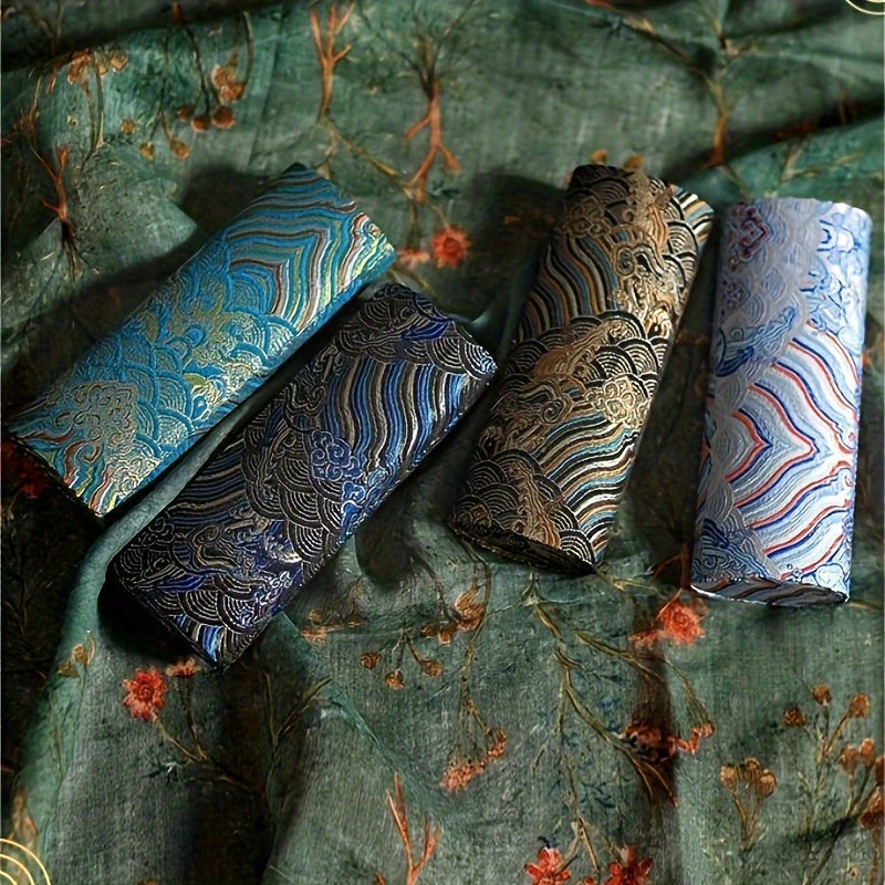 Stylish Vintage Brocade Glasses Case, Durable Storage Holder for Men and Women