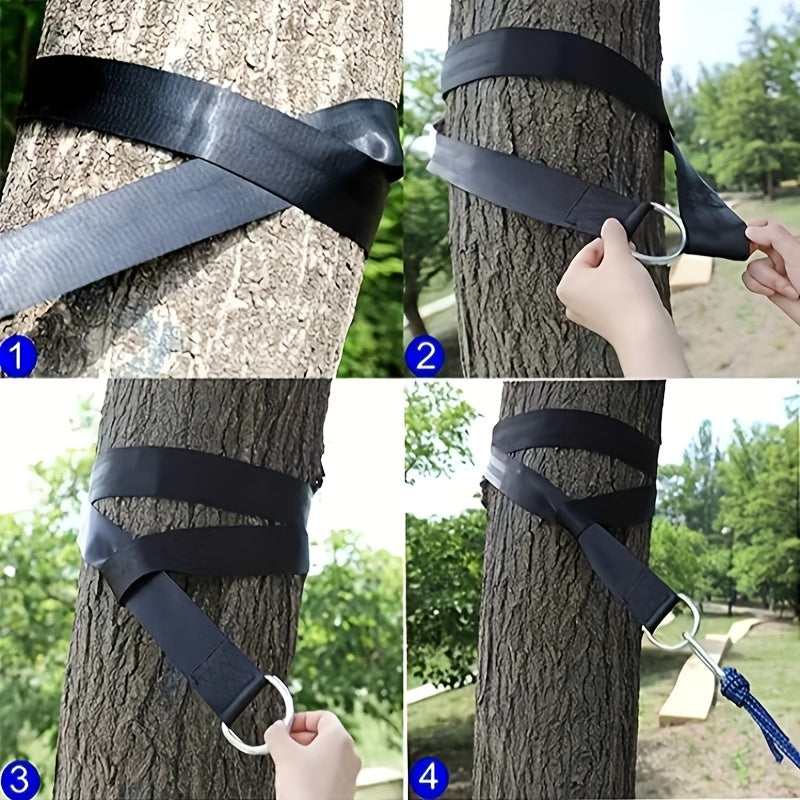 Tree Swing Sling Set with Safety Locking Buckle and Carrying Pouch, Fits All Swing Types