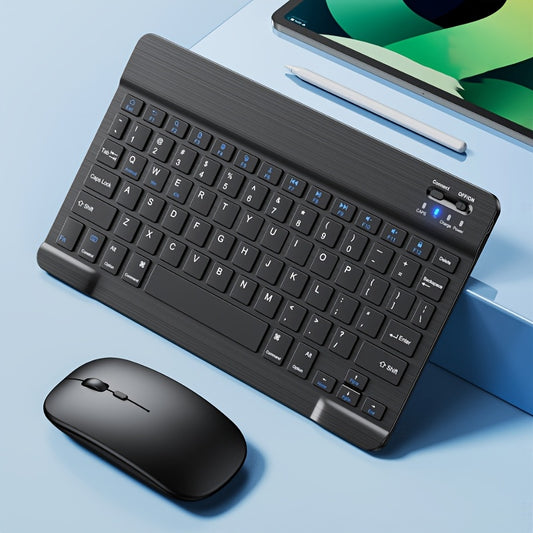 Slim, rechargeable wireless keyboard with ergonomic design for seamless typing on multiple devices. Suitable for PC, laptop, MacBook, iPad, iOS, Android, and Windows.