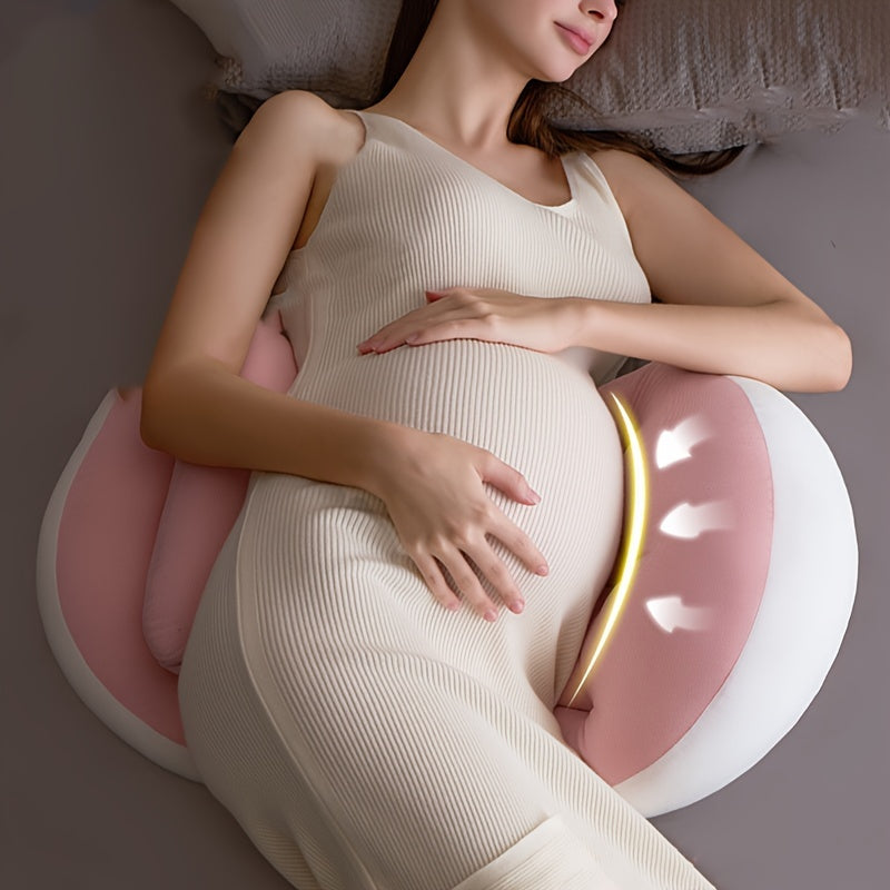 Experience Comfortable Sleep with our U-Shaped Ergonomic Maternity Pillow for Side Sleepers - Providing Lumbar Support and Belly Relief, Made with Soft Polyester Fill for Ultimate Comfort and Back Relief. Perfect for Pregnancy Care and a Great Christmas