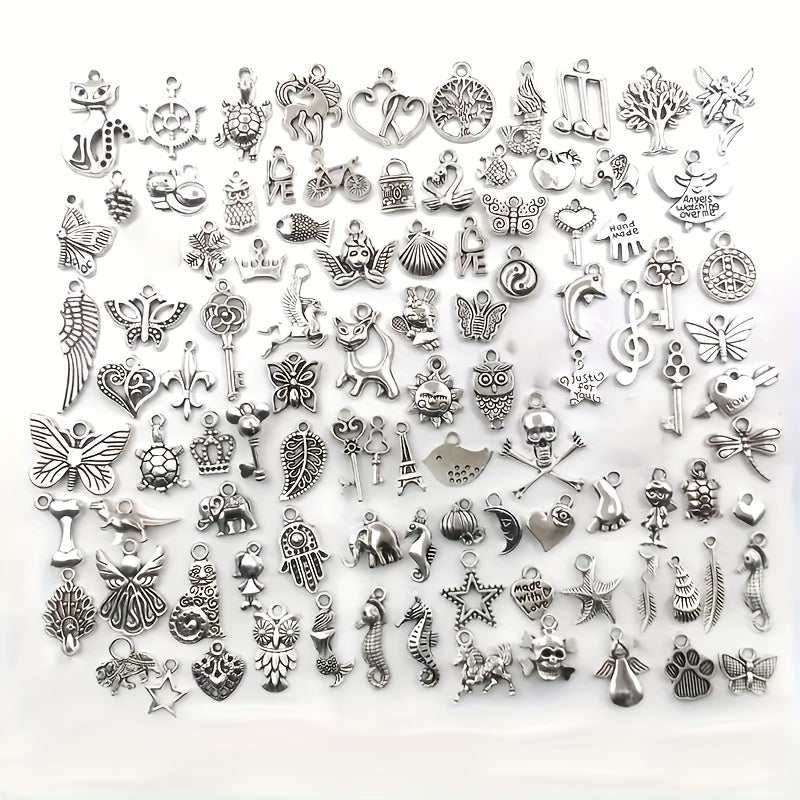 Buy 50 metal mixed charms for DIY jewelry making at an affordable price for small businesses.