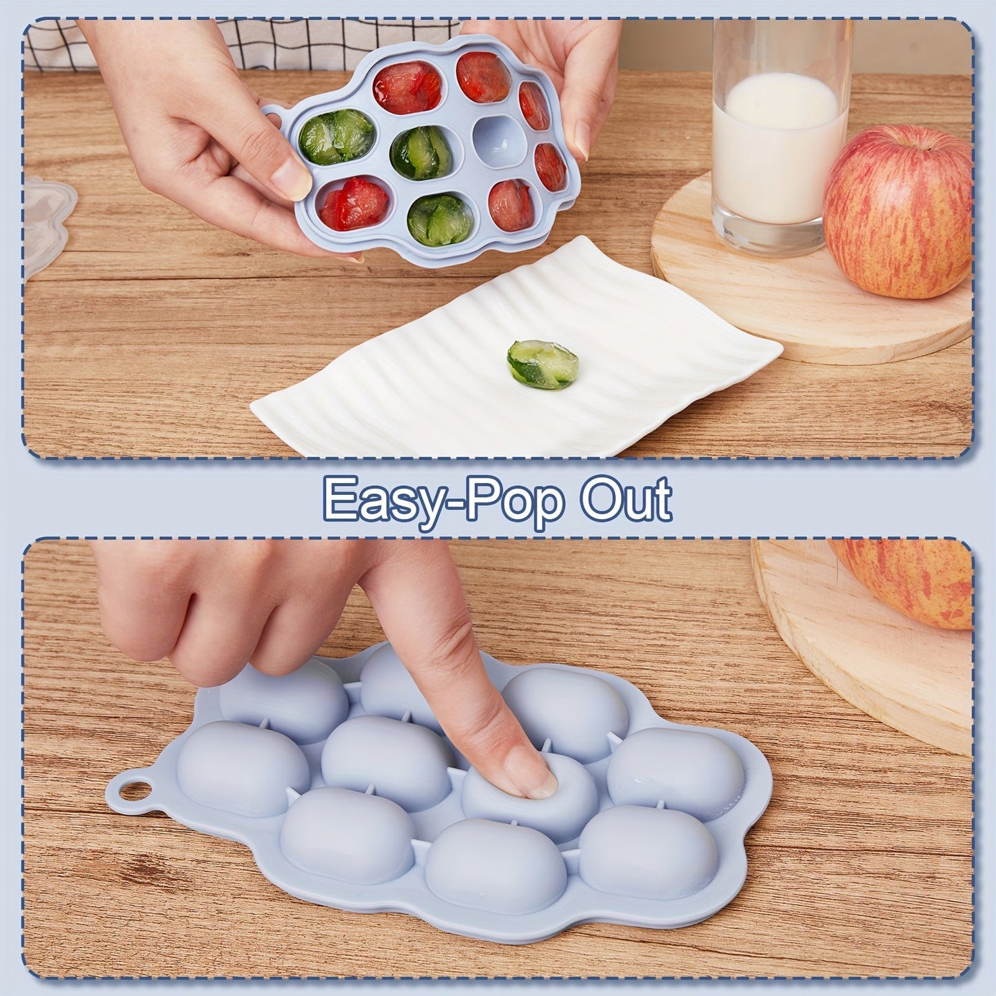 Set of 5 Pieces: Silicone Food Storage Box and Fruit and Vegetable Puree Making Feeder Combination Set