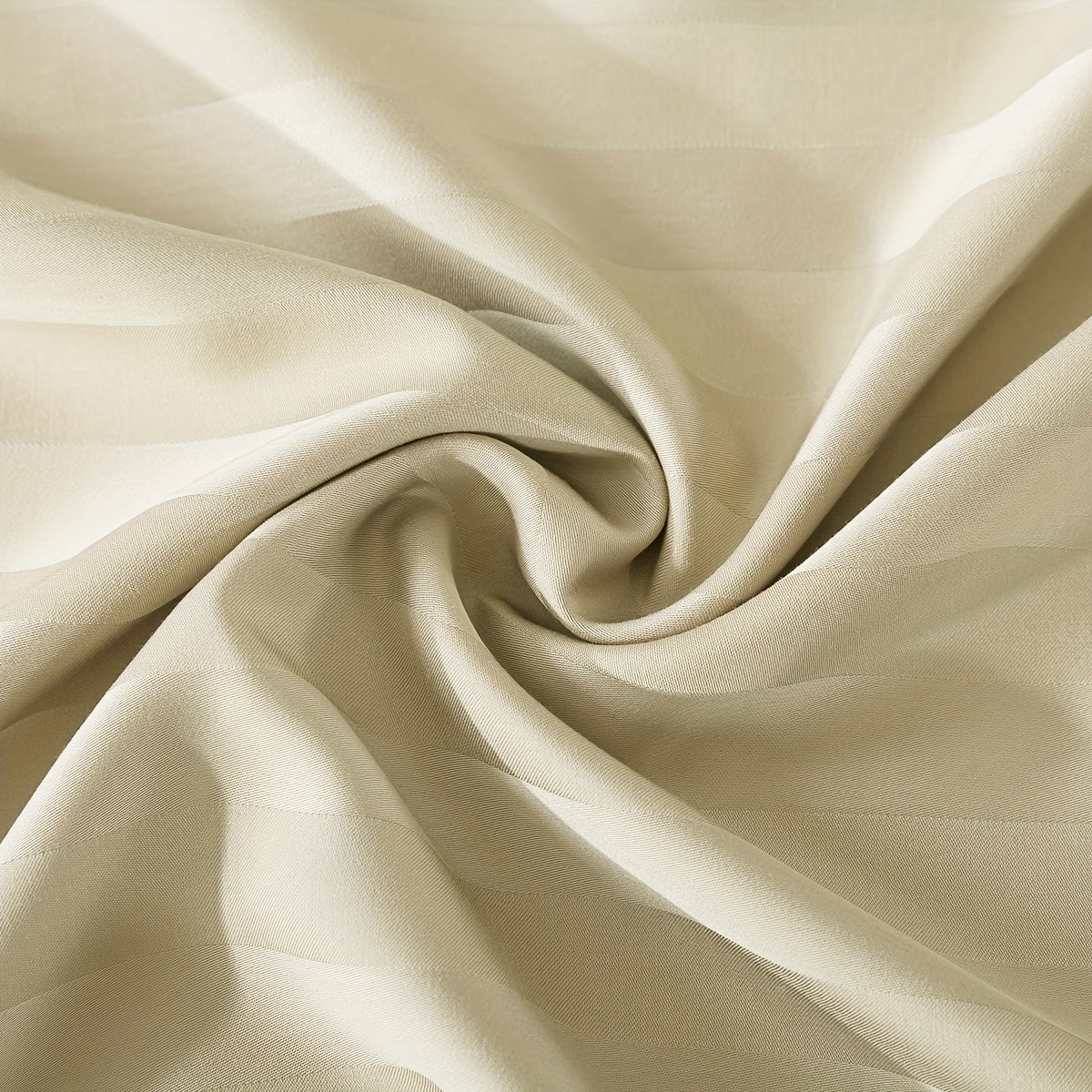 Pillowcase made with luxurious satin stripes, providing a soft, breathable, and durable option for both home and hotel use. Features envelope closure and is recommended for dry clean only. Available in white and khaki colors.