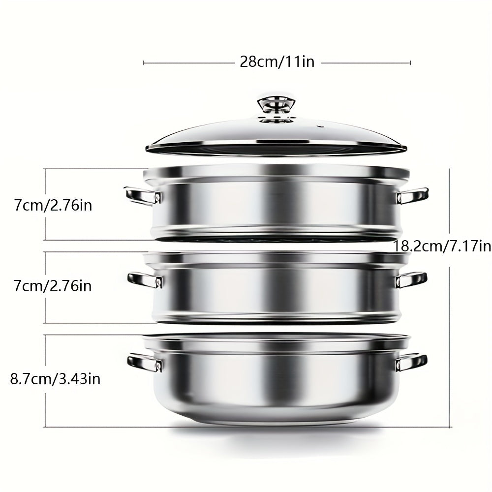 Steaming Soup with Multiple Layers in Silver