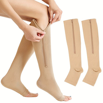 Men's and Women's Compression Zipper Breathable Long Stockings