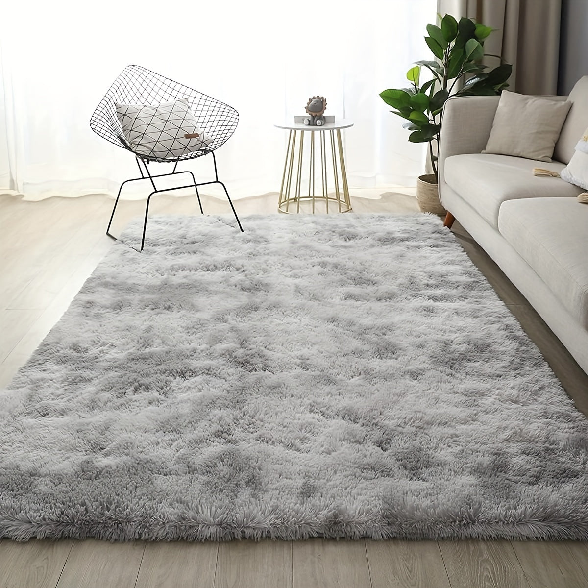 Super Soft and Cozy Shag Area Rug - Tie-Dyed Indoor Plush Carpet for Bedroom and Living Room, Machine Washable and Non-Shedding - 1 Piece