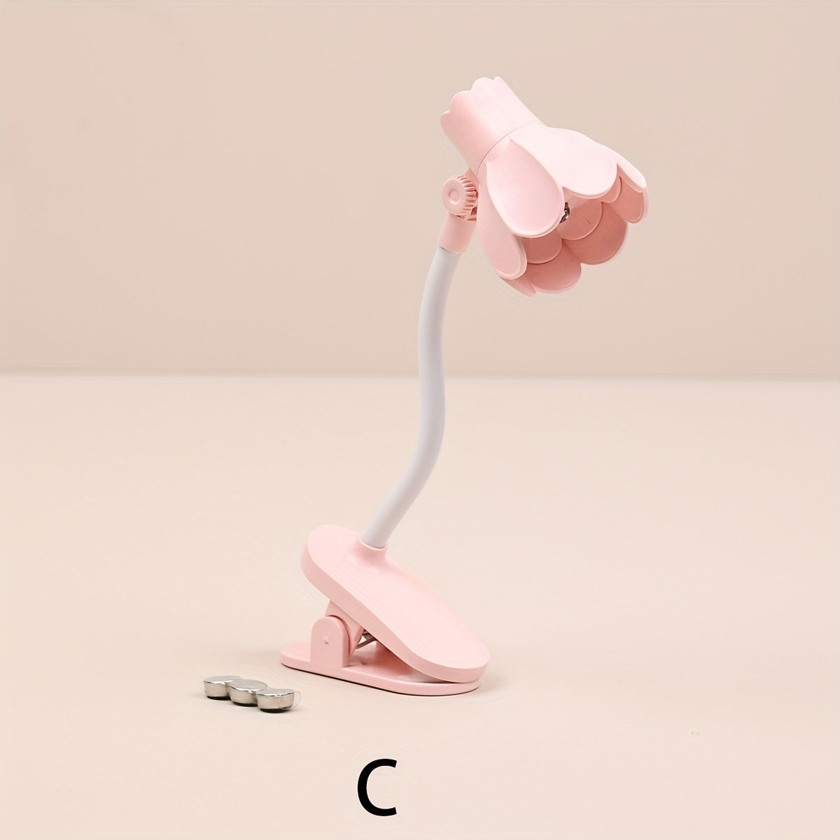 Single Petal Clip Table Lamp: Ideal for bedrooms, reading, and gift-giving. Can be used as a night light, home decor, or desk ornament. Portable with spare batteries included.