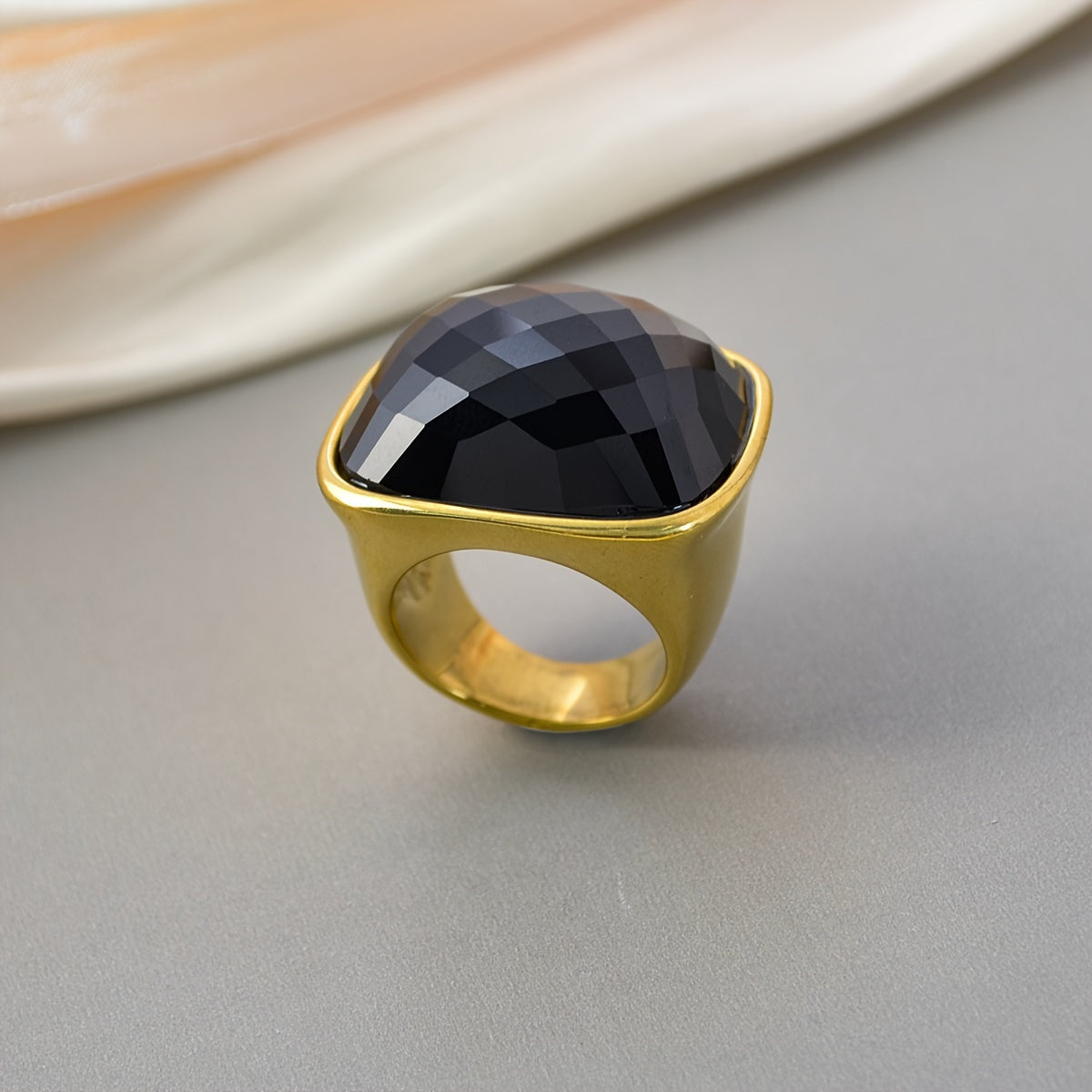 Elevate Your Look with our 1PC Hip Hop Luxury Style Square Gemstone Ring! This elegant statement ring features a large stone and is perfect for daily wear or special occasions. Made with 18K plated zirconia inlay and stainless steel band, this Mardi Gras