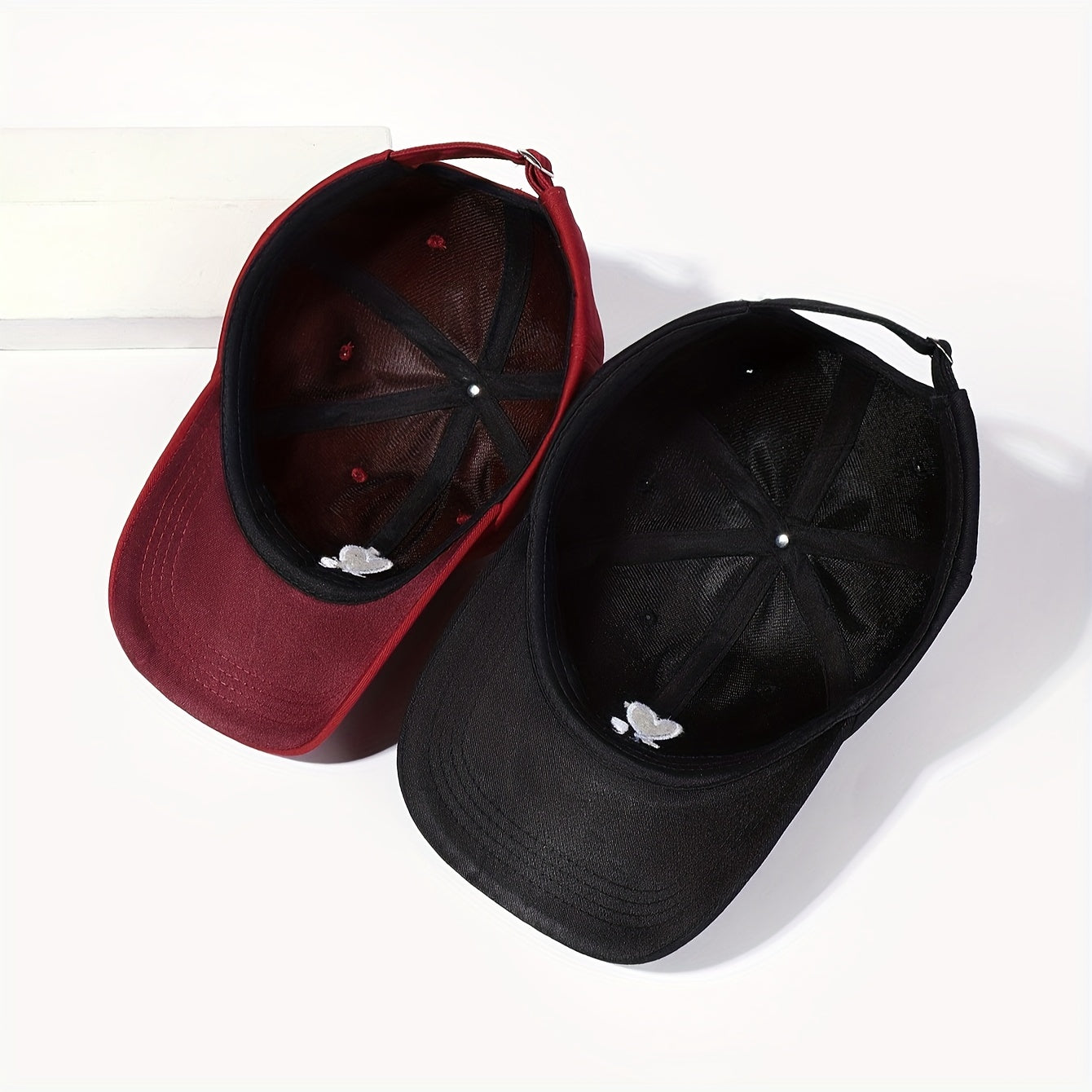 2 Double Love Embroidered Baseball Caps for Outdoor Leisure Vacation