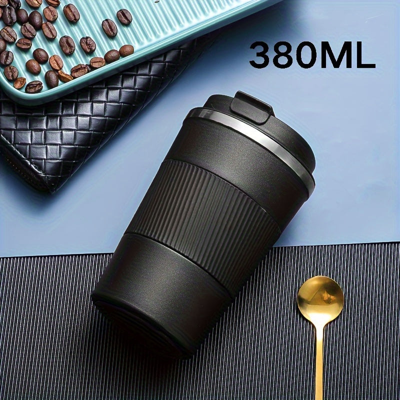 Stainless Steel Coffee Mug, Double-Walled Insulated Vacuum Flask, Leak-Proof Non-Slip Travel Thermal Cup for Hot and Cold Beverages, 380ml/510ml