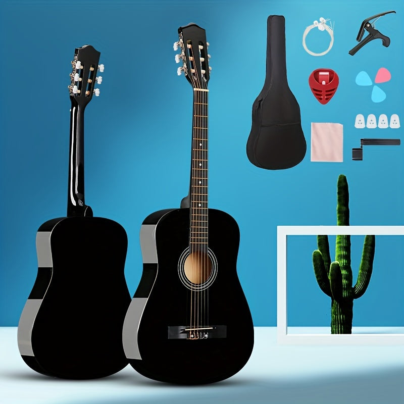 30/38 Inch Classical Acoustic Guitar Kit for Adults and Teens, Includes Picks, Bag, Case, and Accessories - Perfect for Beginners.