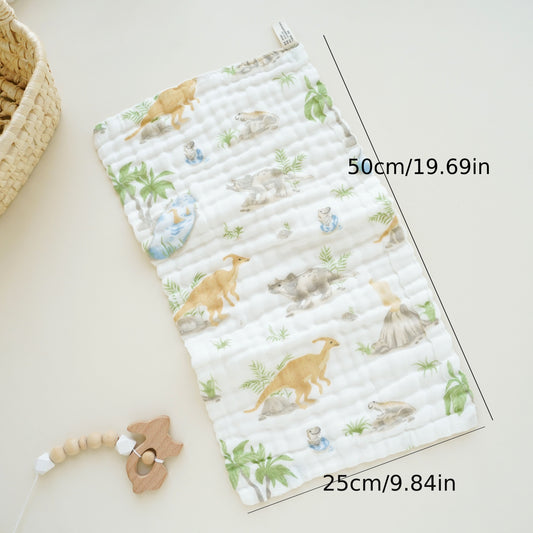 Five pieces of children's towels, consisting of six soft layers. These towels can be used as face towels, handkerchiefs, bath feeding towels, wipes, burp cloths, and bath towels.