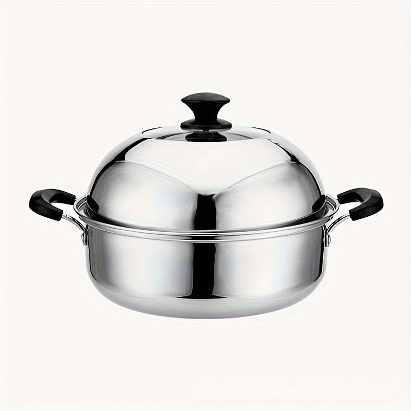 Durable and Versatile Stainless Steel Steamer Pot for Home Cooking - Works with Electric and Gas Stoves