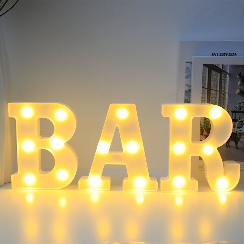 Luxury LED alphabet letter lights for home decoration. Perfect for weddings, birthdays, and Christmas parties.