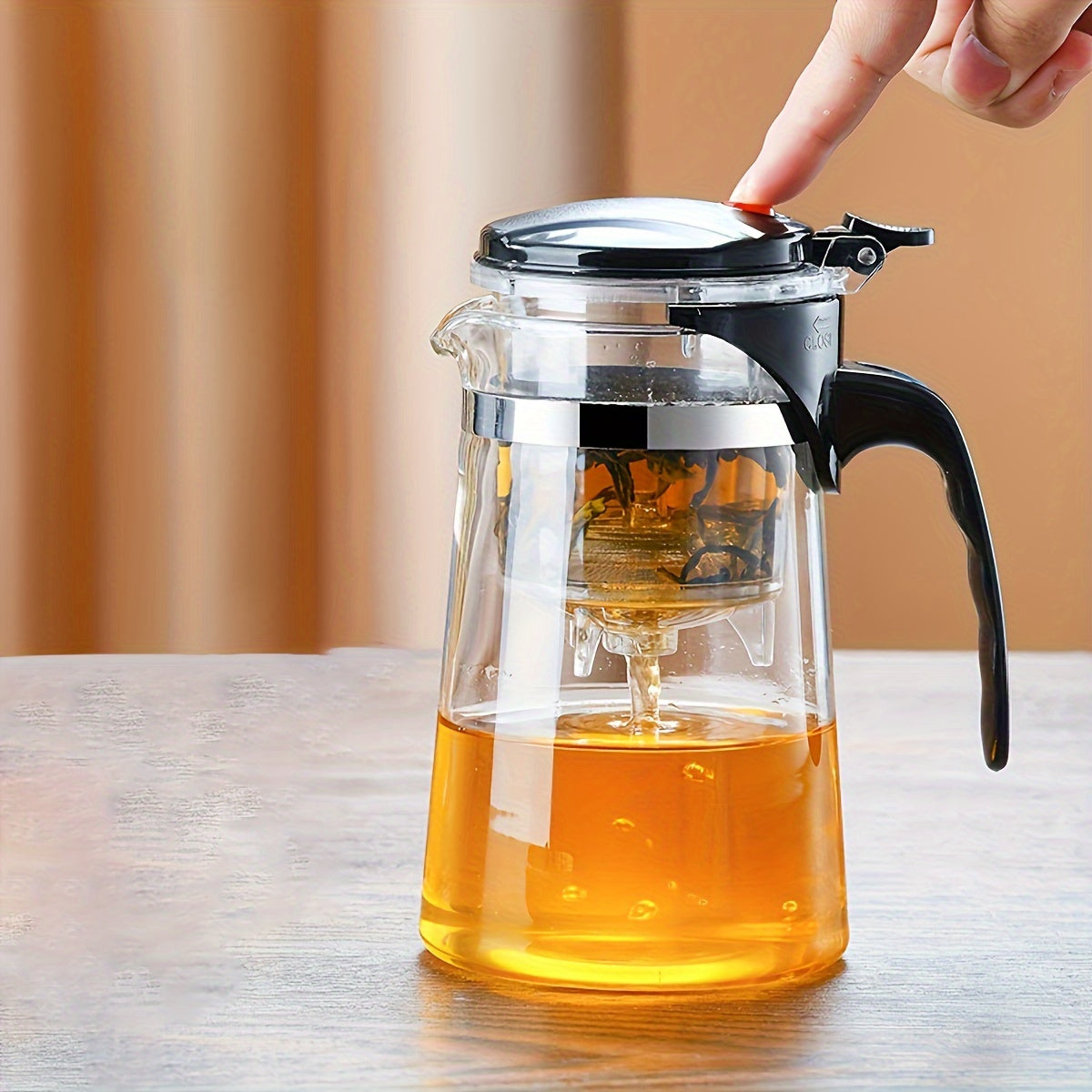 1pc Elegant 750ml Glass Teapot with Infuser - Ideal for Loose Leaf Tea, Perfect Gift for Tea Lovers, Home Use