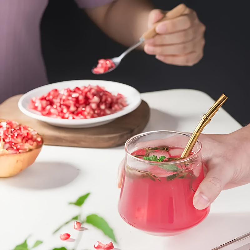 Set of Stainless Steel Tools for Removing Pomegranate Seeds - Includes Durable Fruit Peeler and Seed Extractor, Convenient Accessories for Food Prep in Office and Dining Settings, Comes with Bowl and Wooden Mallet (1 Set)