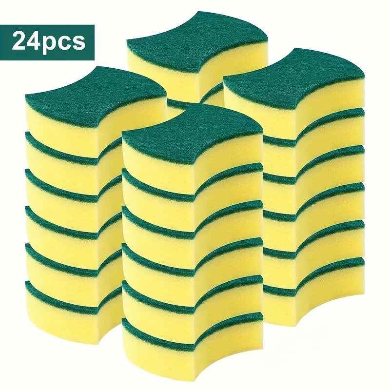 24 Cleaning Sponges with Nano-Microfoam Structure for Ultra-Strong Stain Removal, Ideal for Industrial and Commercial Cleaning. Made from Durable Sponge Material for Long-Lasting Use. Easy to Wipe Clean.