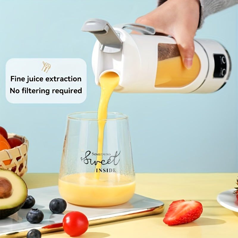 Convenient Portable Blender & Juicer - Rechargeable via USB, 15.22oz Capacity, Effortless Cleaning, Digital Display, 3 Modes for Delicious Smoothies & Juices, Perfect for Traveling & Kitchen Usage