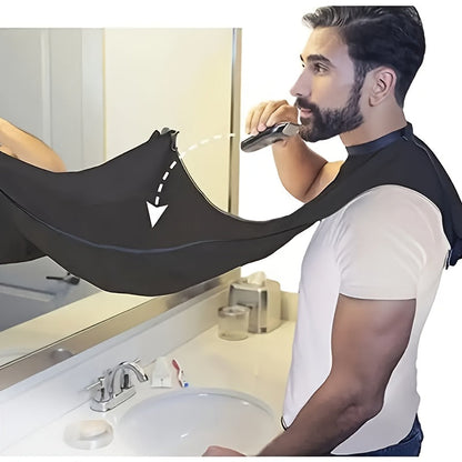 The Men's Grooming Apron is perfect for beard trimming, professional haircutting, and shaving. Made from durable and easy-to-clean polyester non-woven fabric, it is chemical-free and ideal for home bathroom beauty routines. This apron is suitable for