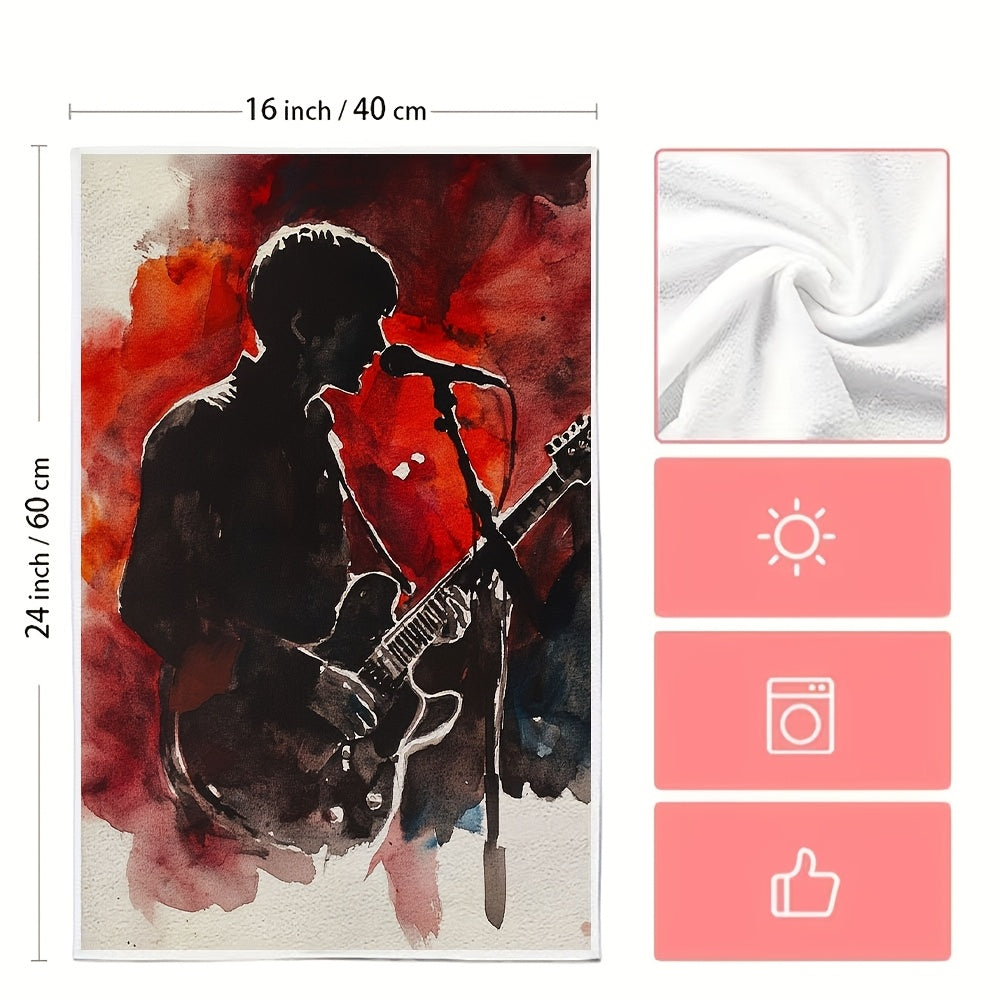 This set includes 2 ultra-soft kitchen towels with The Last Shadow Puppets design. They are highly absorbent for dish drying and perfect for holiday decoration. The towels are machine washable and measure 40.64X60.96 cm.