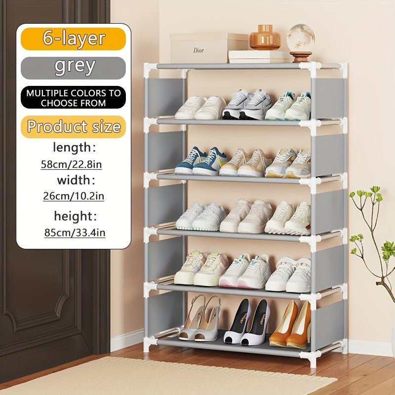 Versatile Non-woven Shoe Rack with Dust-proof Cover, Perfect for Organizing Shoes in Home, Bedroom, Dormitory, or Cabinet. Provides Economical and Simple Storage Solution.