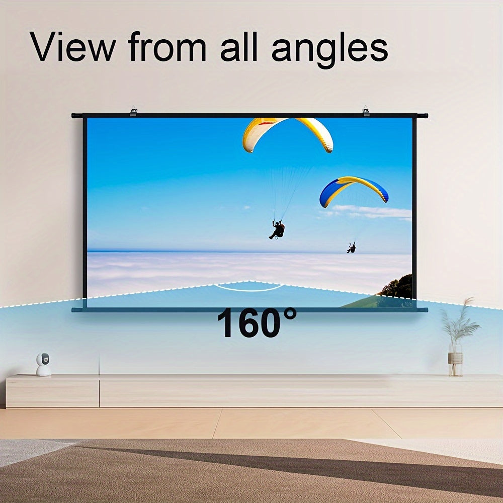 LEJIADA High-Definition Projector Screen - Wall Mount, Wrinkle-Free White, 152.4-304.8 cm, 160° Viewing Angle, Indoor, Home Theater & Office Use