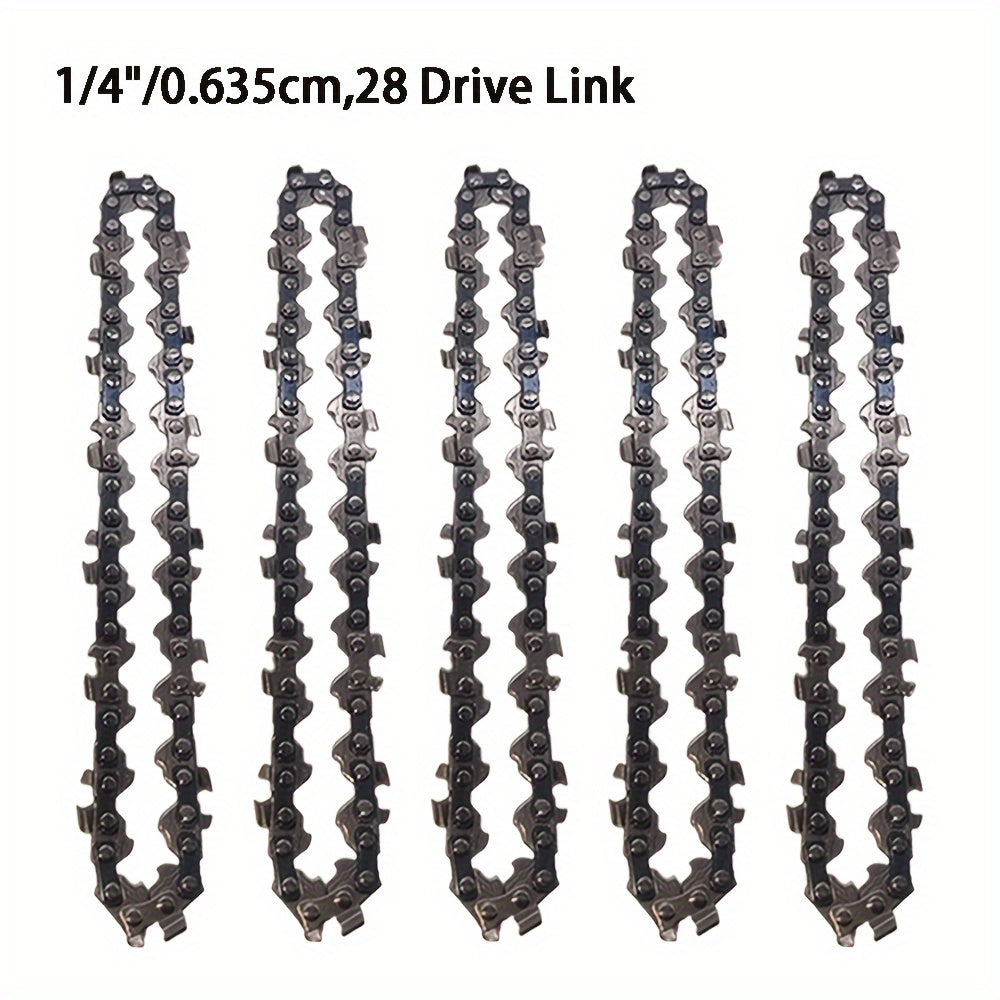 Chainsaw guide bar chain set for mini electric chainsaw, for wood cutting. Includes 4/6/8 inches chains and 1/4''P chain.