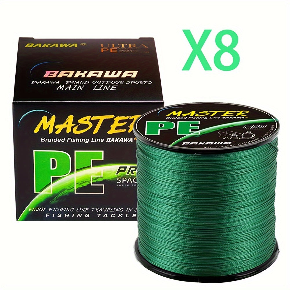 300m BAKAWA PE Braided Fishing Line - Strong, Smooth Casting, High Sensitivity for Saltwater and Freshwater Angling