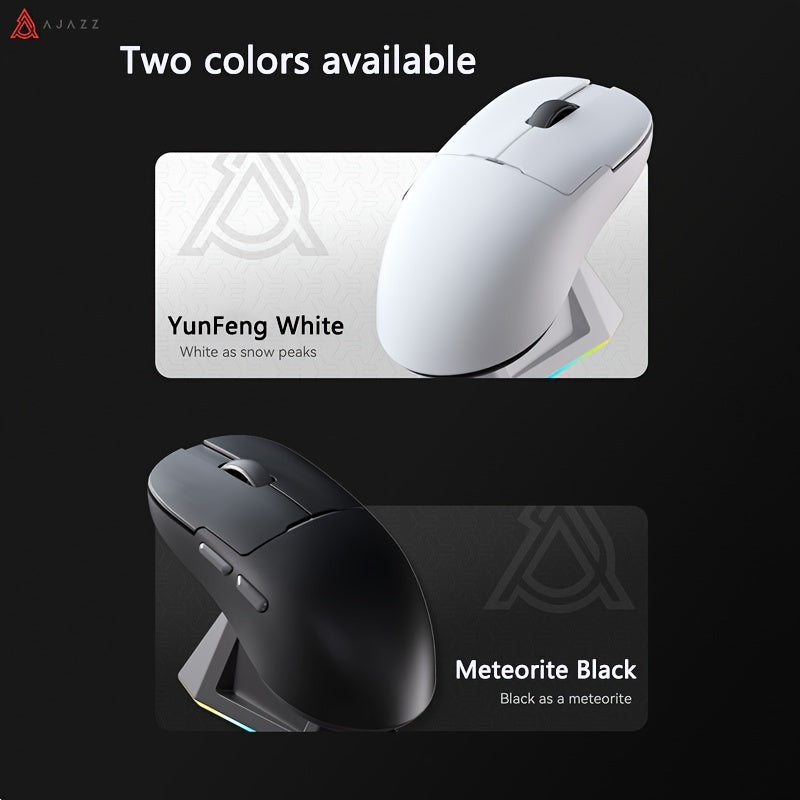 AJAZZ AJ159 PRO Wireless Mouse - Lightweight, Tri-Mode, 8K Gaming, Ambidextrous, Optical, USB Charging, Type-C, Rechargeable Lithium Polymer Battery - Windows 10