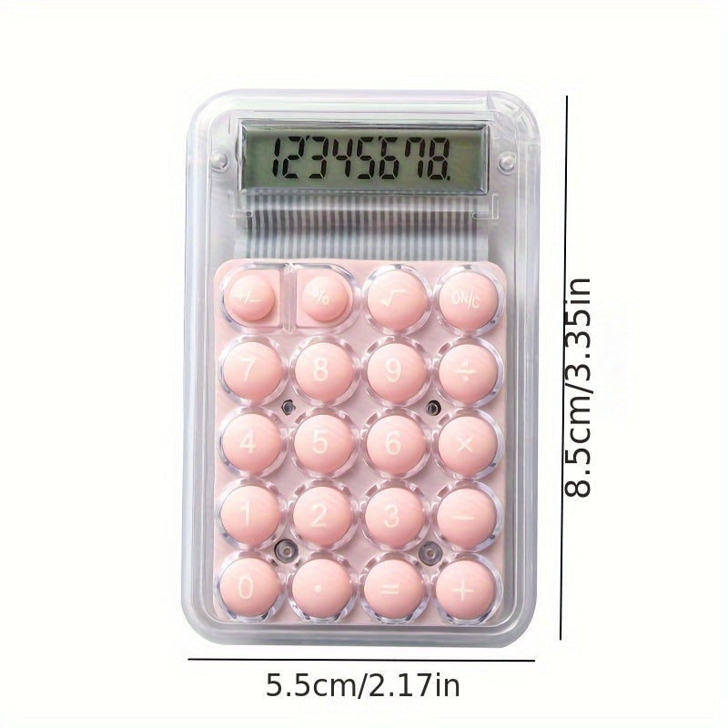 Mini cute 6-color pocket calculator with 8-digit display and portable design, perfect for students and office use.