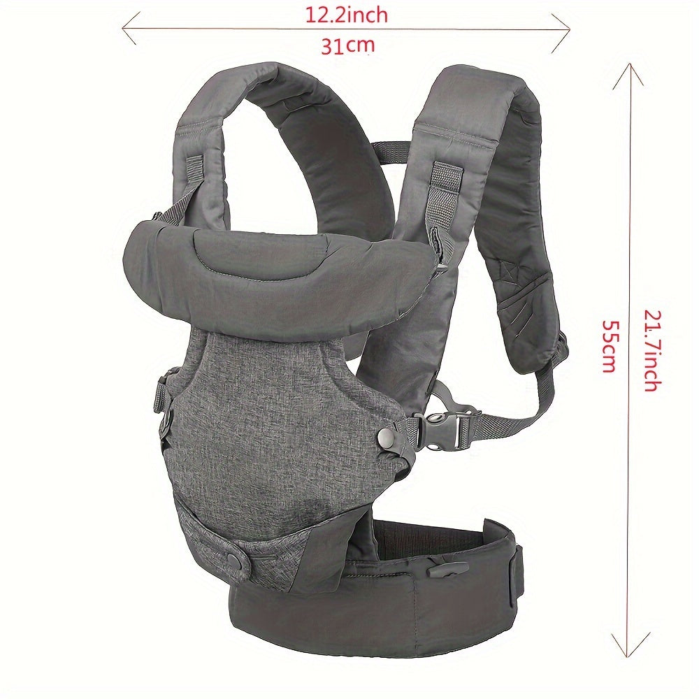 Convertible Carrier in Light Grey - Ergonomic Design, Ideal for Front and Back Carry, Suitable for Newborns and Babies up to 32 lbs!