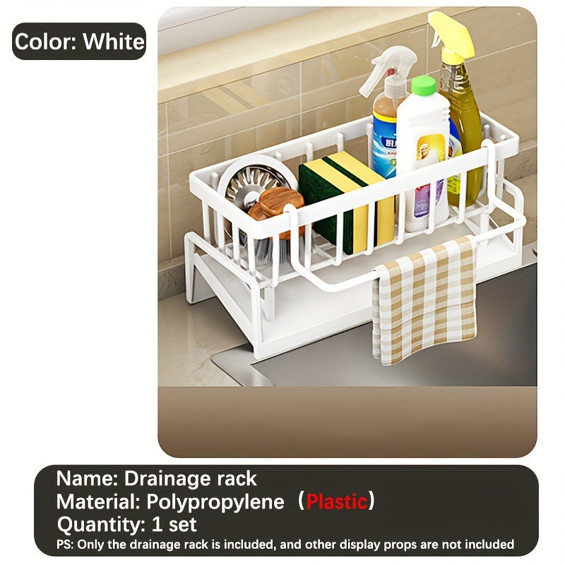 Organize your kitchen sink with this handy basket that includes a brush holder and a non-rust polypropylene sponge caddy. Keep your dishwashing sponge neatly stored with the divider in this easy-to-use storage box.