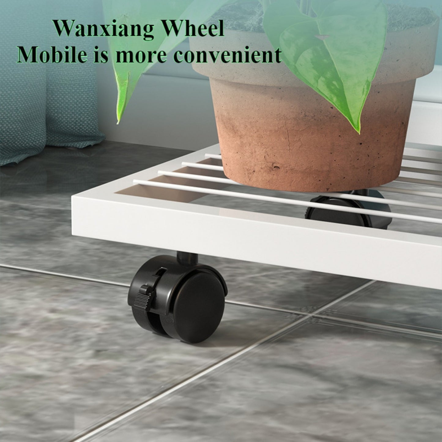 Multi-functional 6-Tier Metal Plant Stand with Wheels - Perfect for Indoor/Outdoor Use, Space-Saving Flower Pot Holder, Stylish Home Decor available in Black or White.